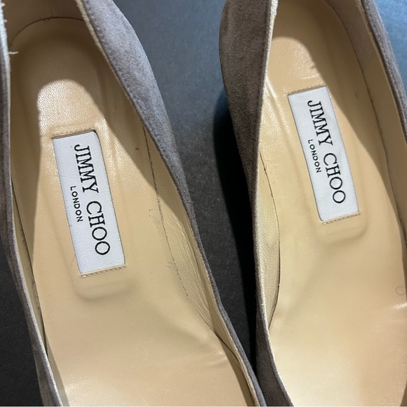 Jimmy Choo Romy Stone Suede Wedge Pointed Toe Pumps SIZE 36 1/2 1.5” Heel - Picture 7 of 9